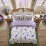 Botanical Leaves Duvet Cover Set Purple