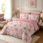 Sparrow Flower Duvet Cover Set - Blush Pink
