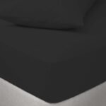 200 Thread Count Fitted Sheet - Black