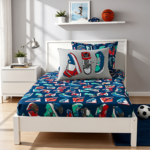 Kids Sneaker Sheet Cover Set - Navy Blue/Grey