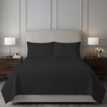 Luxury 200 TC Flat Sheet - Black - Image 2