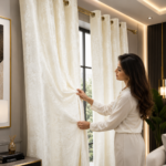 Crushed Velvet Blackout Curtains - Cream