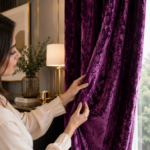 Crushed Velvet Blackout Curtains - Aubergine