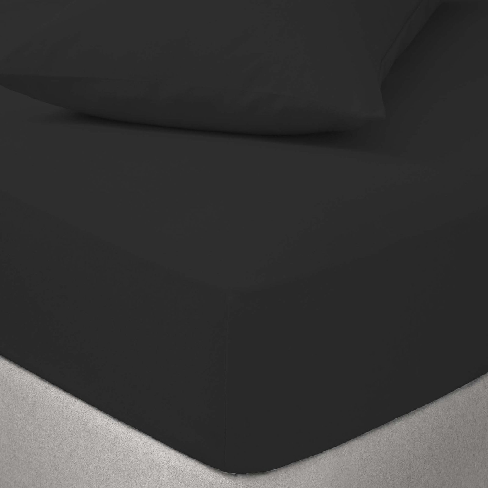 4 200 Thread Count Fitted Sheet - Black - Image 1