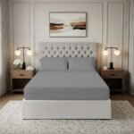 200 Thread Count Fitted Sheet - Grey - Image 3