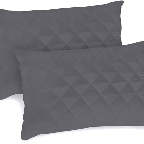 Quilted Anti Allergy Pillow Protector - Charcoal