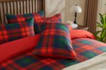 Scottish Tartan Check Reversible Duvet Cover Set Navy/Red