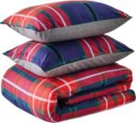 Denim Check Printed Duvet Cover Set - Multi - Image 3