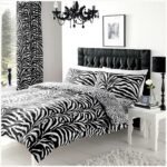 Zebra Print Duvet Cover Set - White/Black