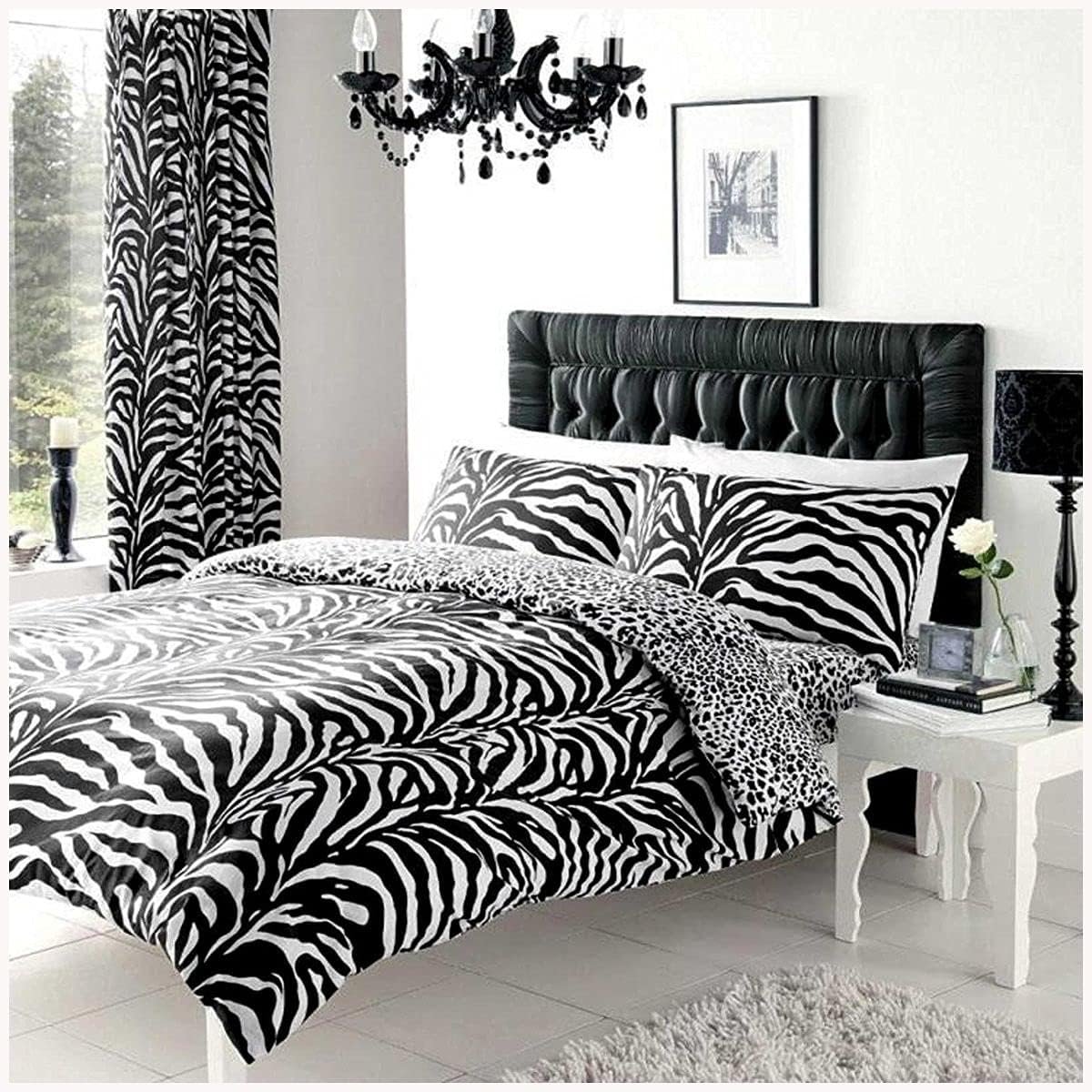 71SsXcjzWeS._AC_SL1200_ Zebra Print Duvet Cover Set - White/Black