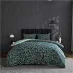 Leaves Bird Printed Duvet Cover Set - Green