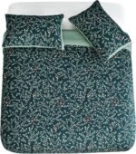 Leaves Bird Printed Duvet Cover Set - Green - Image 2