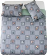 Floral Checkered Duvet Cover Set - Charcoal - Image 2