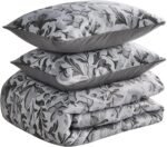 Botanical Leaves Duvet Cover Set - Charcoal - Image 3