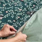 Leaves Bird Printed Duvet Cover Set - Green - Image 5