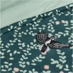 Leaves Bird Printed Duvet Cover Set - Green - Image 6