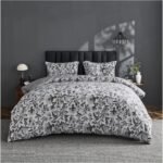 Botanical Leaves Duvet Cover Set - Charcoal