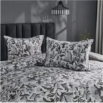 Botanical Leaves Duvet Cover Set - Charcoal - Image 6