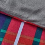 Denim Check Printed Duvet Cover Set - Multi - Image 5