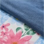 Flower Geometric Duvet Cover Set - Pink/Navy - Image 4