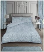 Damask Floral Duvet Cover Set Duck Egg