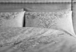 Damask Floral Duvet Cover Set - Grey - Image 5