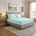 Premium Home Essentials Plain Fitted Sheet - Aqua