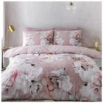 Luxury Floral Duvet Cover Set Blush Pink