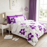 Botanical Duvet Cover Set Reversible Polka Dot - Aubergine