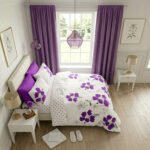 Botanical Floral Print Duvet Cover Set - Aubergine - Image 3