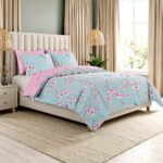 Luxury Floral Birds Duvet Cover Set - Natural