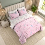 Luxury Floral Birds Duvet Cover Set - Pink - Image 4