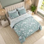 Luxury Floral Birds Duvet Cover Set - Duck Egg