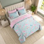 Luxury Floral Birds Duvet Cover Set - Natural