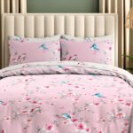 Luxury Floral Birds Duvet Cover Set - Pink - Image 5