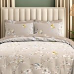 Luxury Floral Birds Duvet Cover Set - Natural