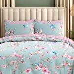 Luxury Floral Birds Duvet Cover Set - Natural