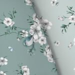 Luxury Floral Birds Duvet Cover Set - Duck Egg