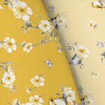 Luxury Floral Birds Duvet Cover Set - Ochre