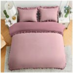 Frill Edge Duvet Cover Set - Baby Pink/Dusky Pink - Image 9