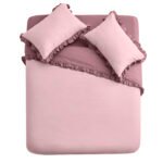 Frill Edge Duvet Cover Set - Baby Pink/Dusky Pink - Image 15