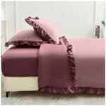 Frill Edge Duvet Cover Set - Baby Pink/Dusky Pink - Image 11