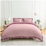 Frill Edge Duvet Cover Set - Baby Pink/Dusky Pink