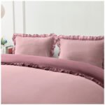 Frill Edge Duvet Cover Set - Baby Pink/Dusky Pink - Image 3
