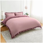 Frill Edge Duvet Cover Set - Baby Pink/Dusky Pink - Image 6