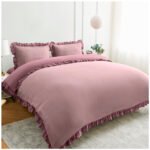Frill Edge Duvet Cover Set - Baby Pink/Dusky Pink - Image 7
