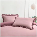 Frill Edge Duvet Cover Set - Baby Pink/Dusky Pink - Image 8