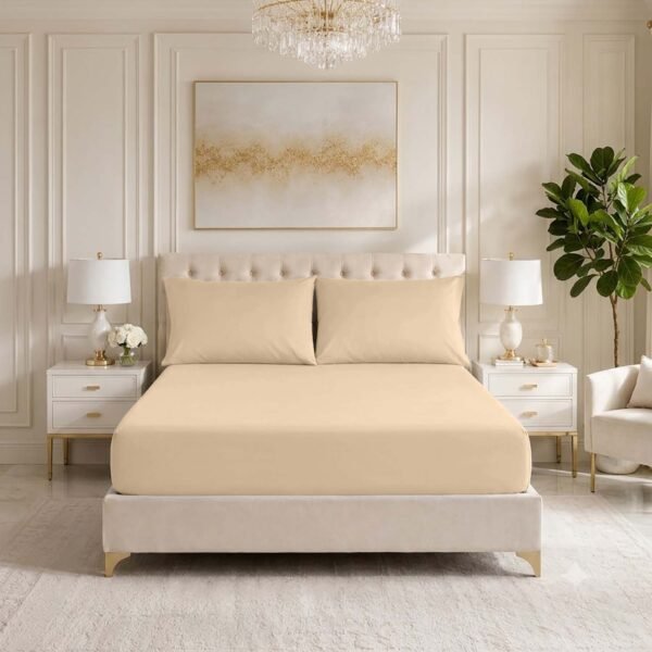 Premium Soft Touch Fitted Sheet – Beige