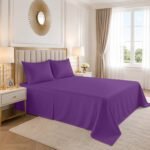 Luxury Cotton Blend Flat Bed Sheet - Berry - Image 2