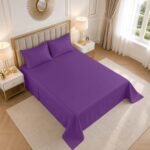 Luxury Cotton Blend Flat Bed Sheet - Berry - Image 3
